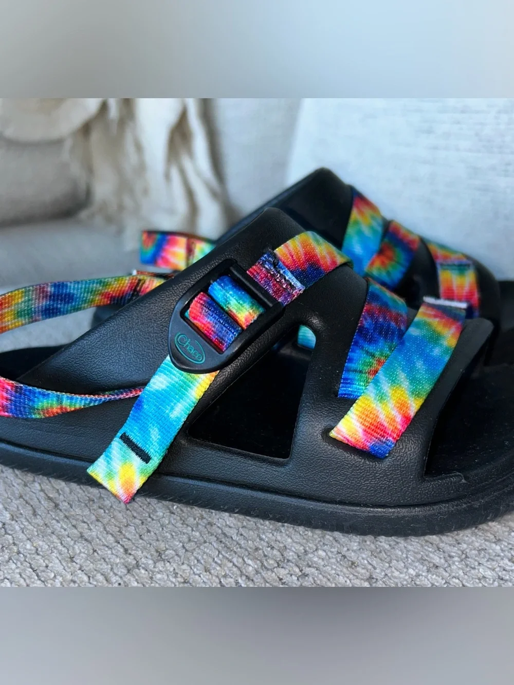 Chaco Chillos Unisex Kids Sz 2Y Tie Dye Print Slip On Sport Sandals Shoes ~ MINT